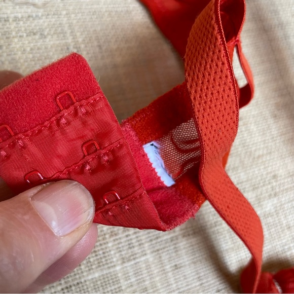 La Perla russet red scallops + mesh bra & panty set---- 36C & Medium - Picture 5 of 9